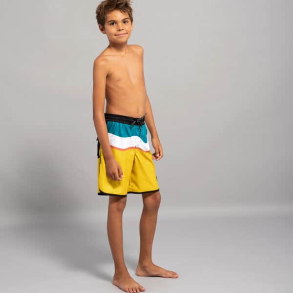 Boardshorts 500 Jungen dunkelblau