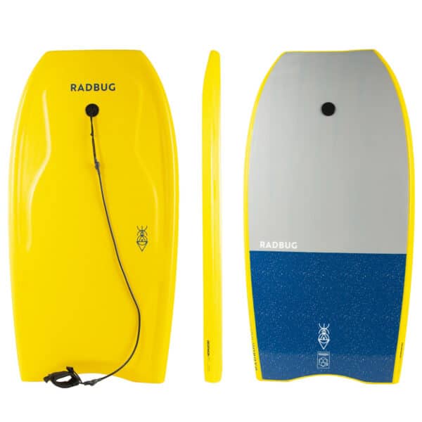 Bodyboard 100 mit Handgelenk-Leash gelb