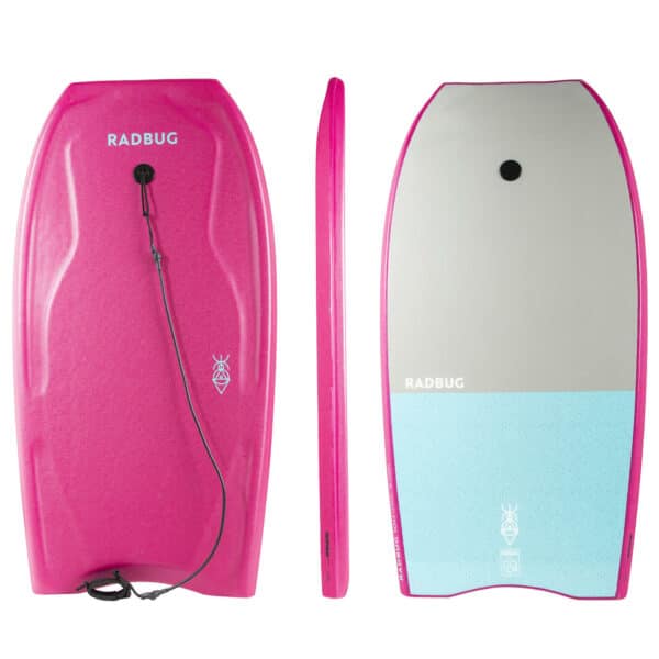 Bodyboard 100 mit Handgelenk-Leash rosa