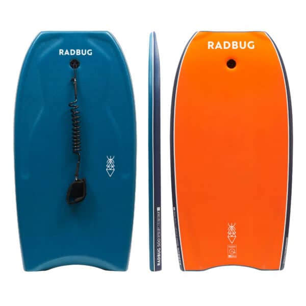 Bodyboard 500 mit Bizeps-Leash blau/orange