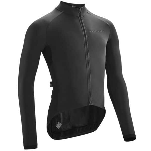 Fahrradtrikot Rennrad langarm Racer Herren schwarz