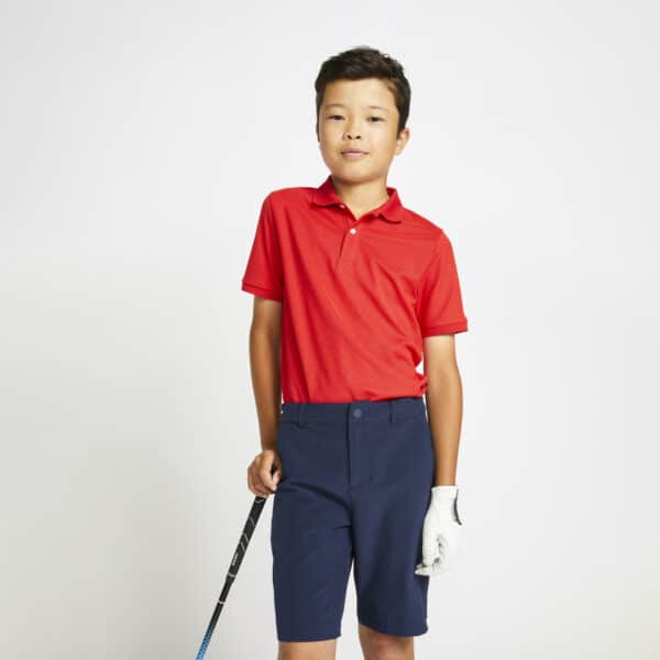 Golf Poloshirt kurzarm MW500 Kinder rot