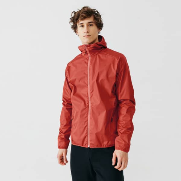 Lauf-Windjacke Regenjacke Run Rain Herren rot