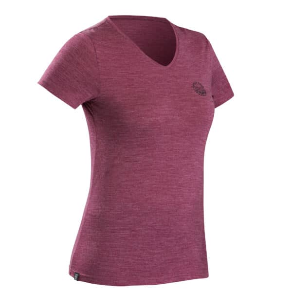 Merinoshirt Backpacking Travel 100 kurzarm Damen violett