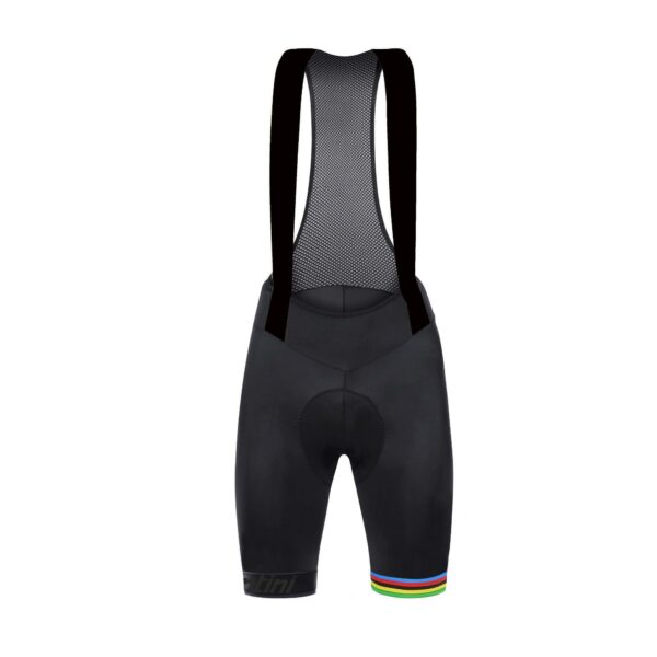 Radhose kurz mit Trägern Santini UCI Rainbow Collection schwarz