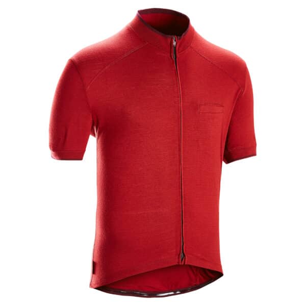 Radtrikot kurzarm Herren GRVL900 Merino weinrot