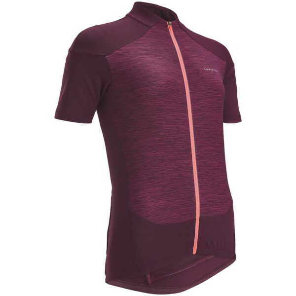 Radtrikot kurzarm Rennrad 500 Damen dunkelrot