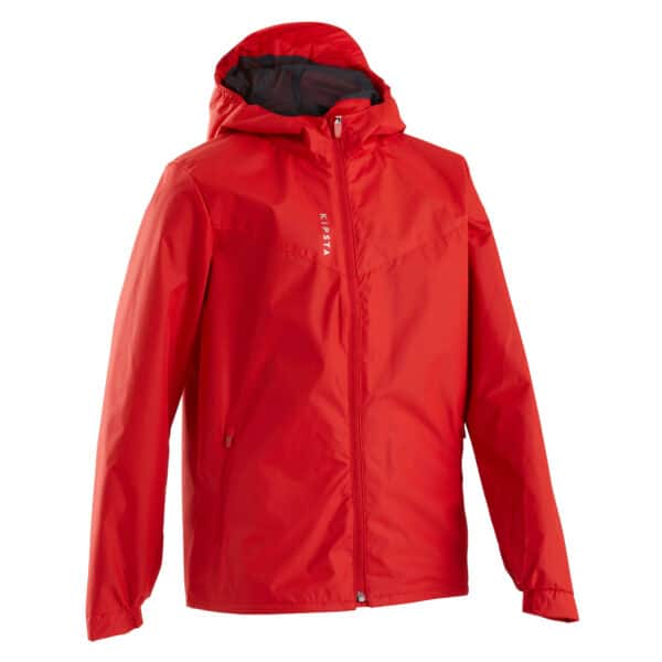 Regenjacke Fussball T500 Kinder rot