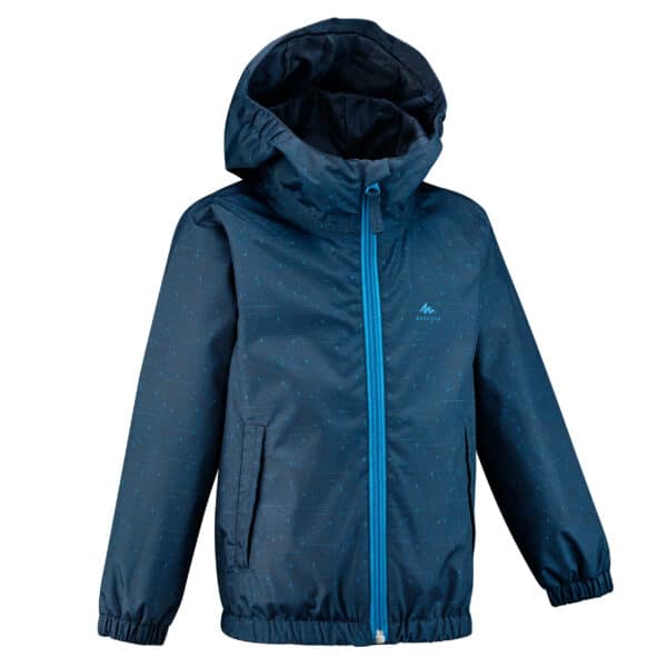 Regenjacke Wanderjacke Bergwandern MH500 wasserdicht Kleinkinder Gr. 92–116 blau