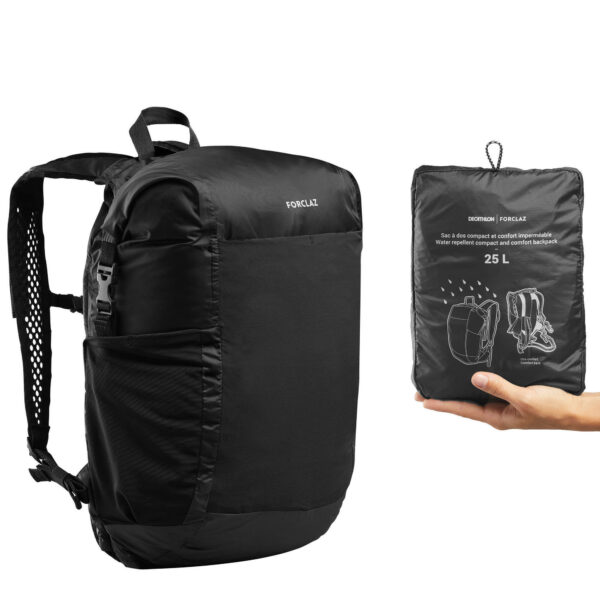 Rucksack Travel faltbar wasserdicht 25 Liter schwarz