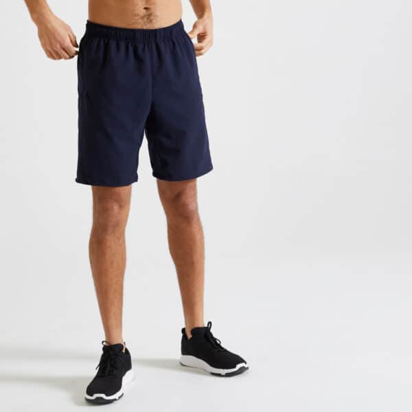 Shorts Fitnesstraining Reißverschlusstaschen blau