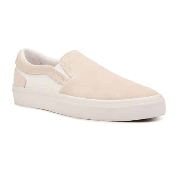 Skateschuh Slip-On Vulca 500 Low ohne Schnürung Damen/Herren weiss