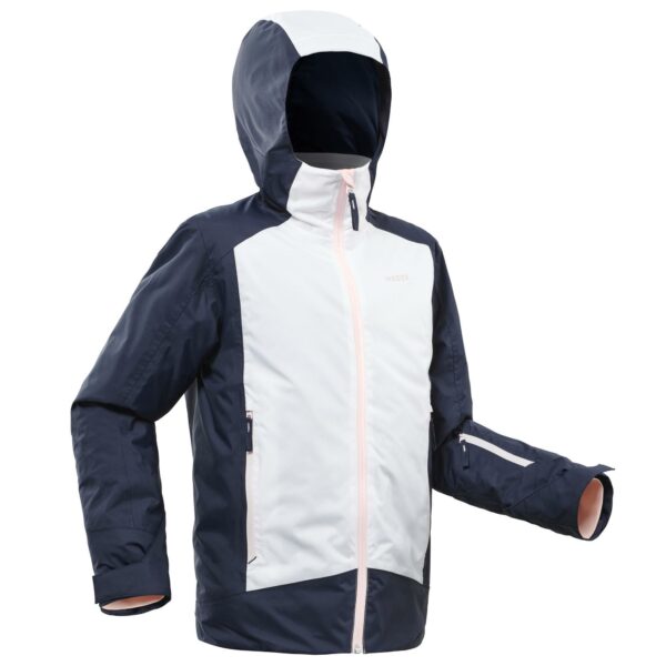 Skijacke 500 warm wasserdicht Kinder weiss/blau