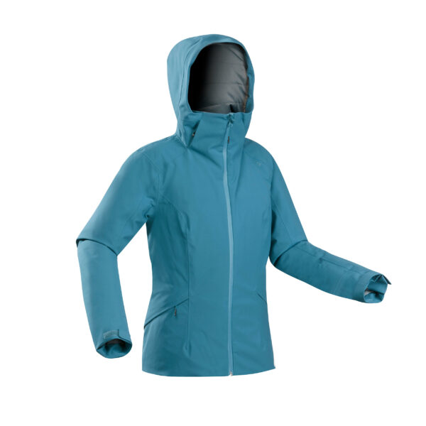 Skijacke Piste 500 warm Damen blau