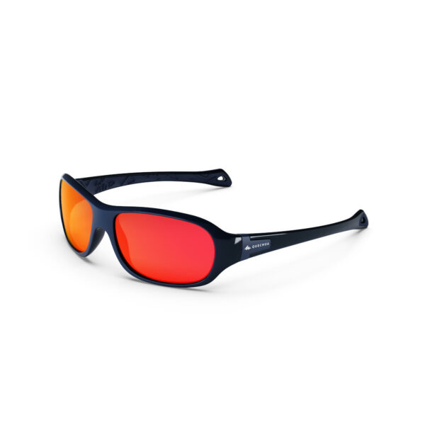 Sonnenbrille Wandern MH T500 Kinder 6–10 Jahre Kategorie 4 dunkelblau/orange