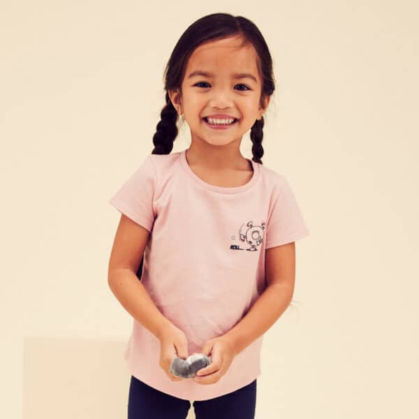 T-Shirt Basic Baumwolle Kinder rosa