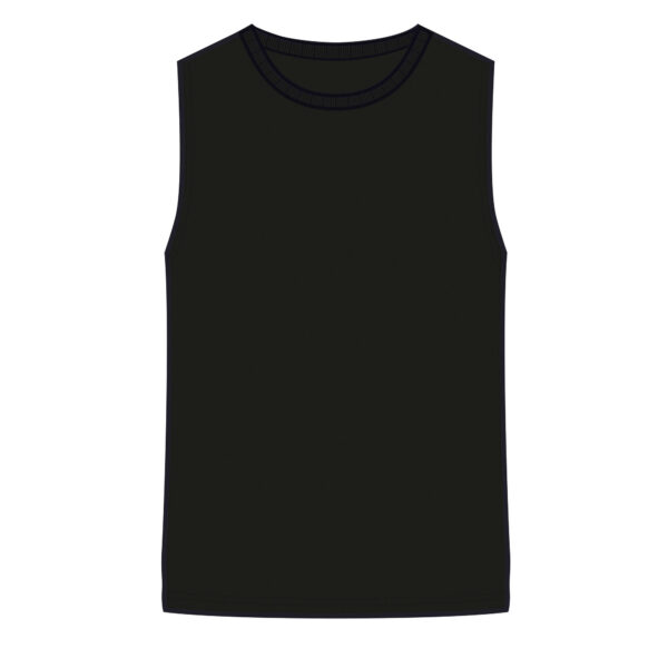 Tank-Shirt Baumwolle dehnbar Herren schwarz