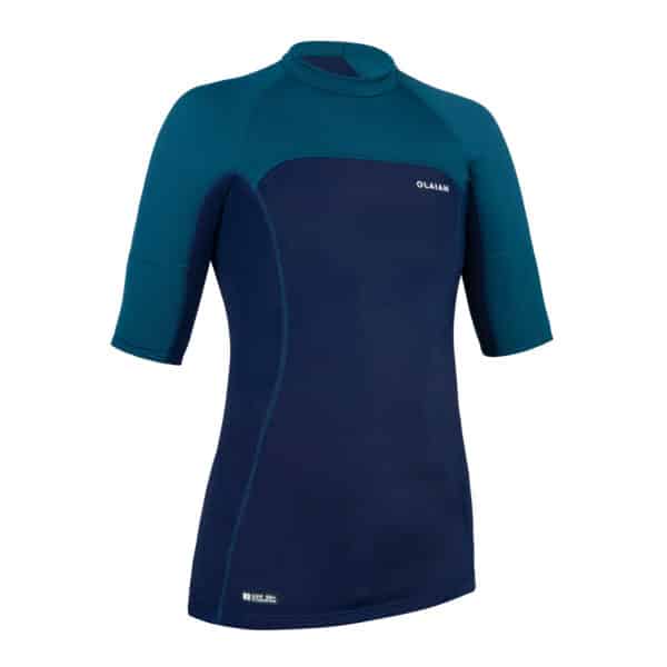 UV-Shirt kurzarm UV-Schutz TOP 500 Jungen marineblau/petrol