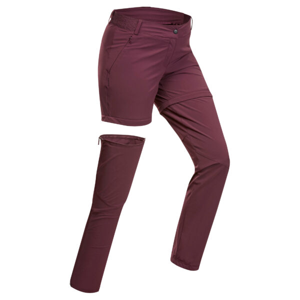 Wanderhose Zip-Off-Hose Bergwandern MH550 Damen bordeaux