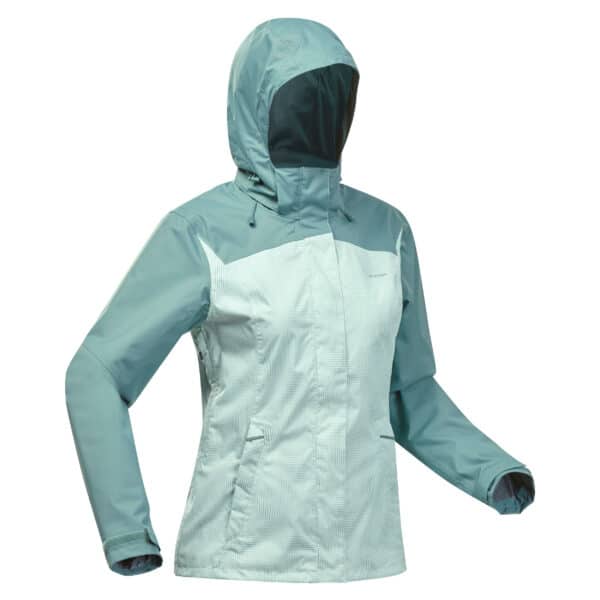 Wanderjacke Bergwandern MH100 wasserdicht Damen grün