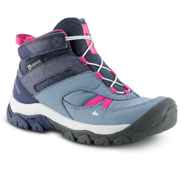 Wanderschuhe Crossrock halbh. wasserdicht Schnellschnürung Kinder Gr. 28–34 blau