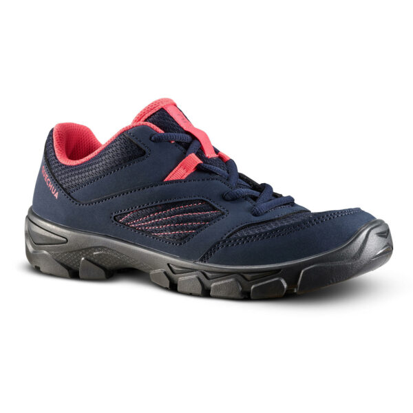 Wanderschuhe MH100 mit Schnürung Kinder Gr. 35–38 blau/koralle