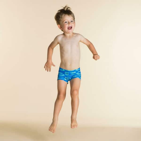 Badehose Boxer Baby Kinder bedruckt Krokodile blau