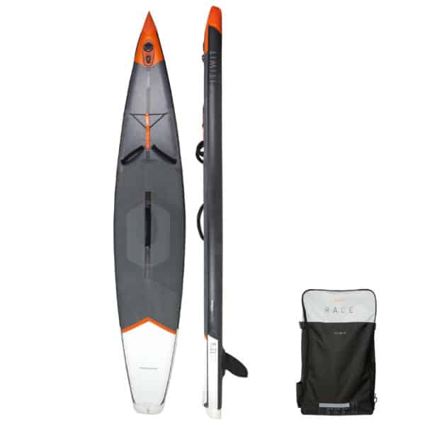 SUP-Board Stand up Paddle aufblasbar Racing 12'6" grau