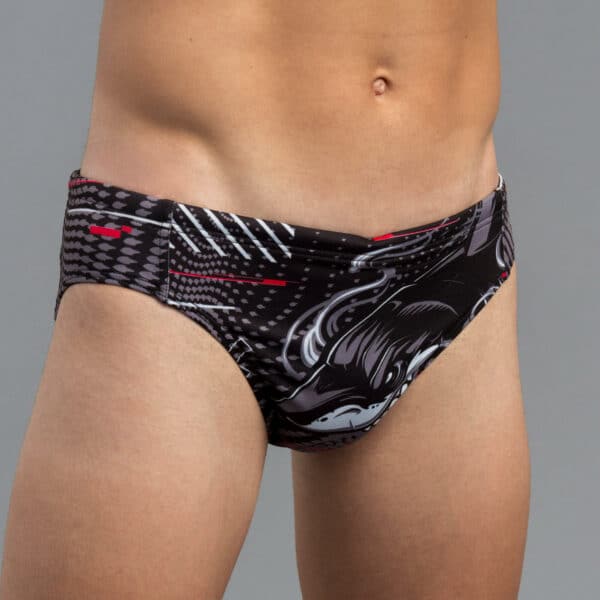 Badehose Slip Wasserball Shark Herren schwarz