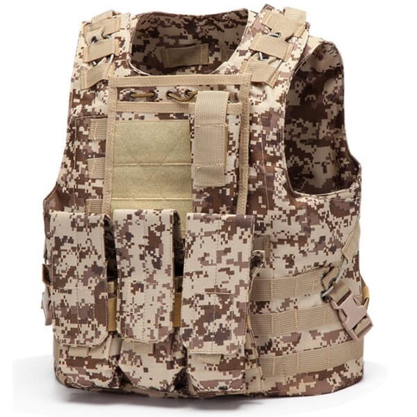 DELTA SIX Tactical Molle Weste mit Taschen (Digital Desert Camo)