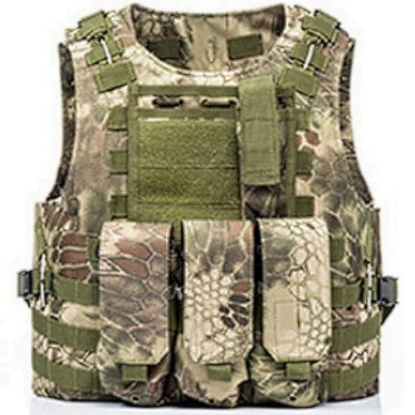 Tactical Molle Weste mit Taschen  (Kryptec Jungle Camo)