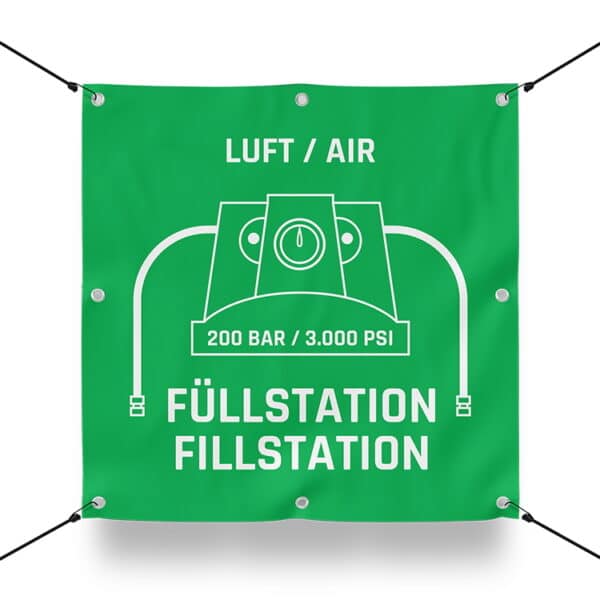 200 BAR FÜLLSTATION Schild für Paintball Spielfeld / Airsoft Spielfeld (60x60cm)