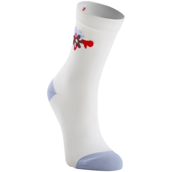 Fahrradsocken RR 500 weiss/lila