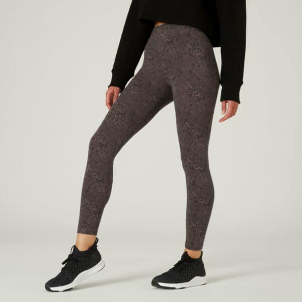 Leggings 7/8 Fit+ Damen grau mit Motiv