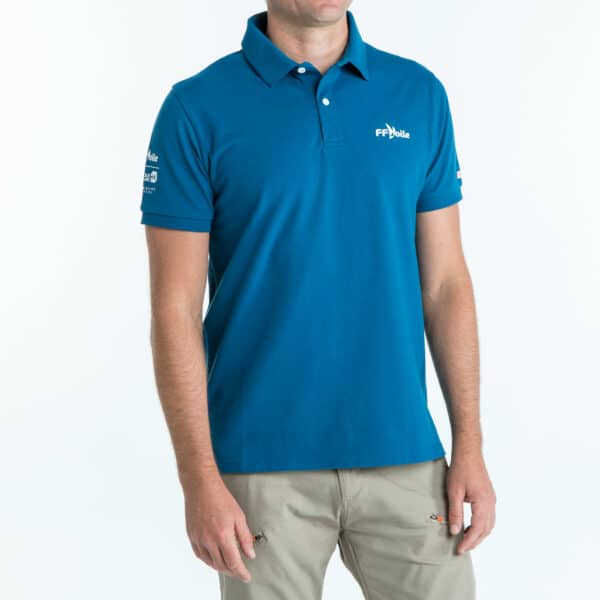 Poloshirt Segeln Herren 100 blau