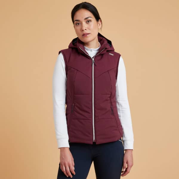 Reitweste 900 warm Damen bordeaux