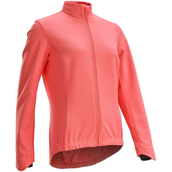 Fahrradjacke Rennrad Winter Damen 100 rosa