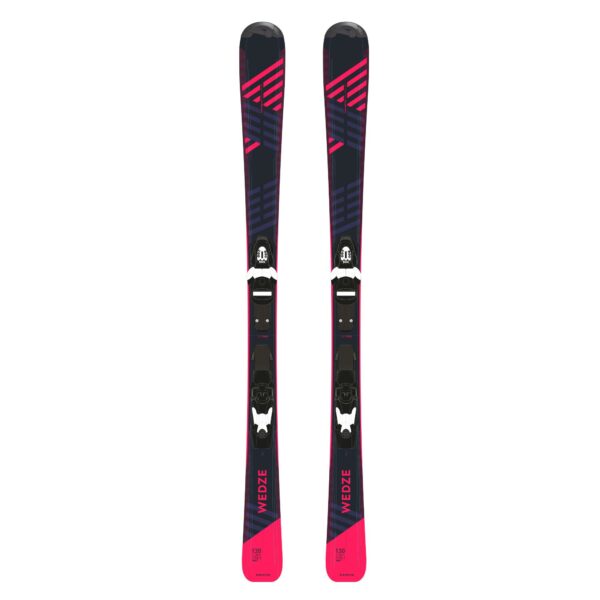 Ski Kinder mit Bindung Alpin - Boost 500 blau/rosa