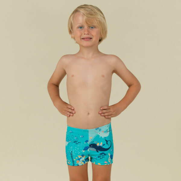 Badehose Boxer Baby/Kinder - Druckmotiv Aquamarin hellblau