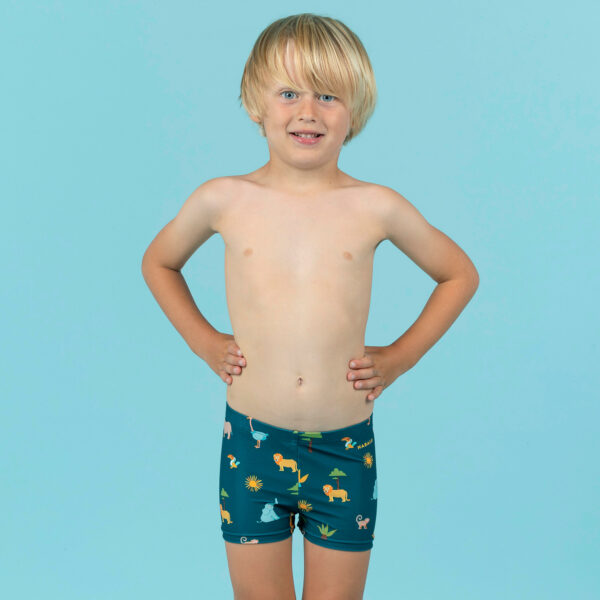 Badehose Boxer Baby/Kinder - Druckmotiv Savanne dunkelblau