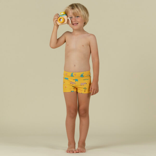 Badehose Boxer Baby/Kinder - Druckmotiv Savanne gelb