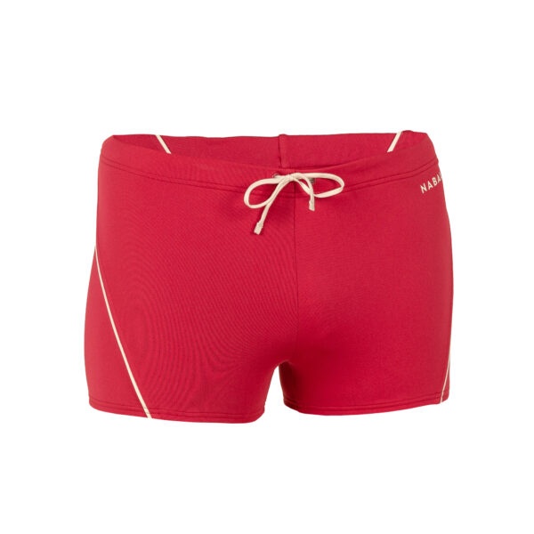 Badehose Boxer Herren - 100 Plus rot//beige