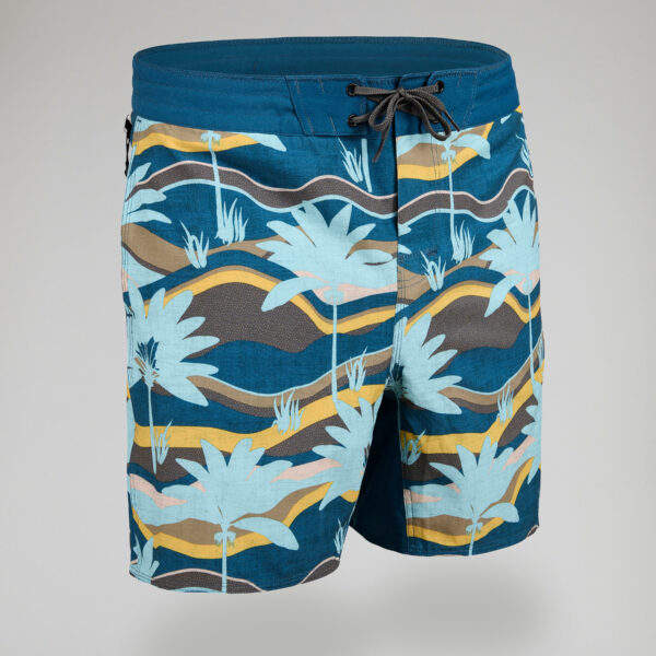 Boardshorts 17" Surfen - 500 Palmen grau