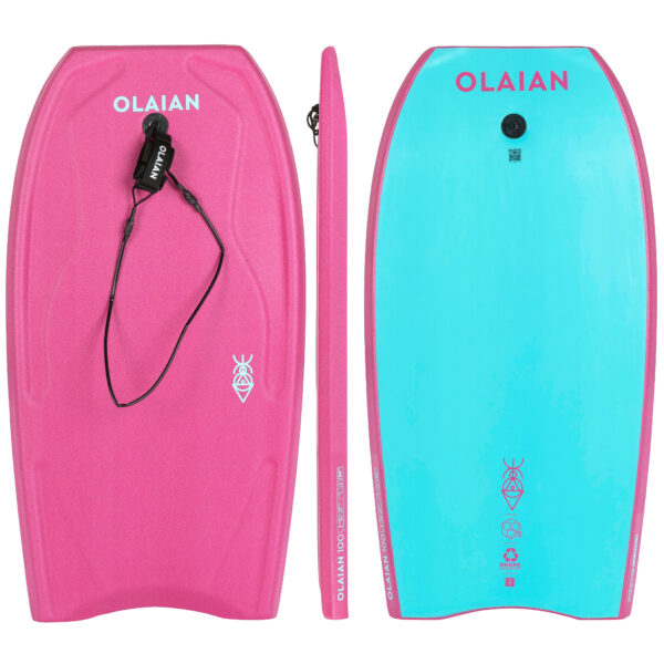 Bodyboard Handgelenk-Leash 100 rosa/blau