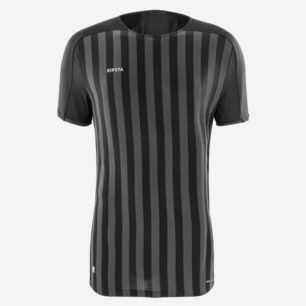 Fussballtrikot Herren kurzarm klassisch - Viralto Solo schwarz/grau gestreift