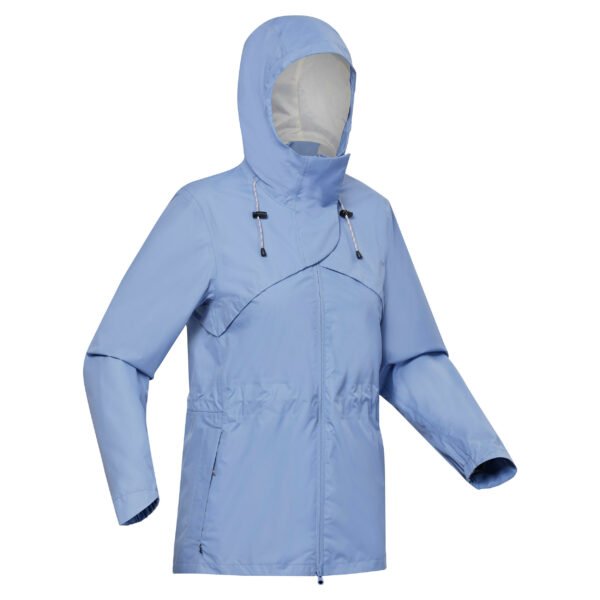 Regenjacke Damen wasserdicht Wandern - NH500 hellblau