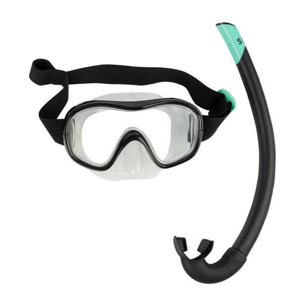 Schnorchel-Set Damen/Herren Maske und Schnorchel - 100 schwarz