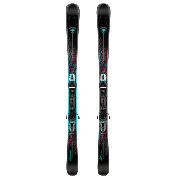 Ski Damen mit Bindung Piste - Attraxion Rossignol schwarz/blau/rosa