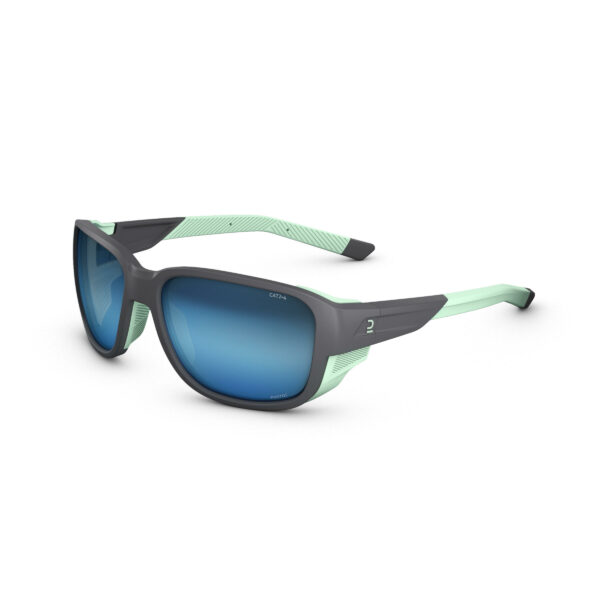 Sonnenbrille Damen/Herren Kategorie 2–4 photochrom Wandern - MH570 grau/grün