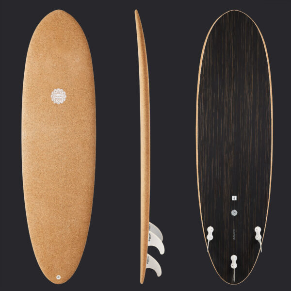 Surfboard 500 Hybrid 6'4" Oberseite aus Kork